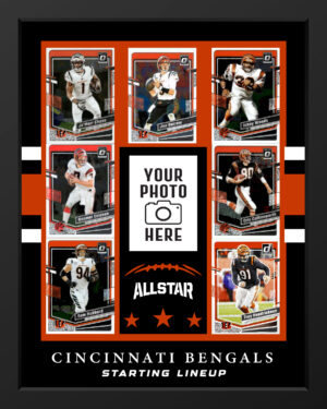 Picture frame made From Cincinnati Bengals Football cards