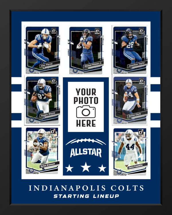 Picture frame made From Indianapolis Colts Football cards