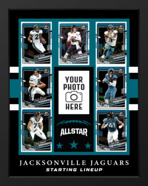 Picture frame made From Jacksonville Jaguars Football cards