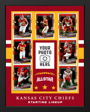 Picture frame made From Kansas City Chiefs Football cards