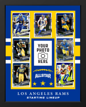 Picture frame made From Los Angeles Rams Football cards