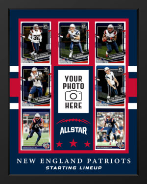 Picture frame made From New England Patriots Football cards