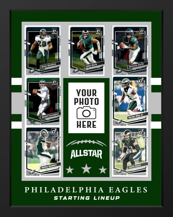 Picture frame made From Philadelphia Eagles Football cards