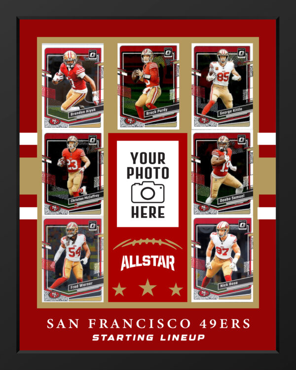 Picture frame made From Authentic San Francisco 49ers Football cards