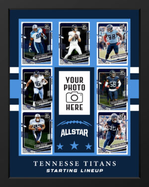 Picture frame made From Authentic Tennessee Titans Football cards