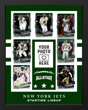 Picture frame made From New York Jets Football cards