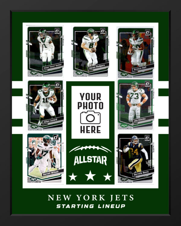 Picture frame made From New York Jets Football cards