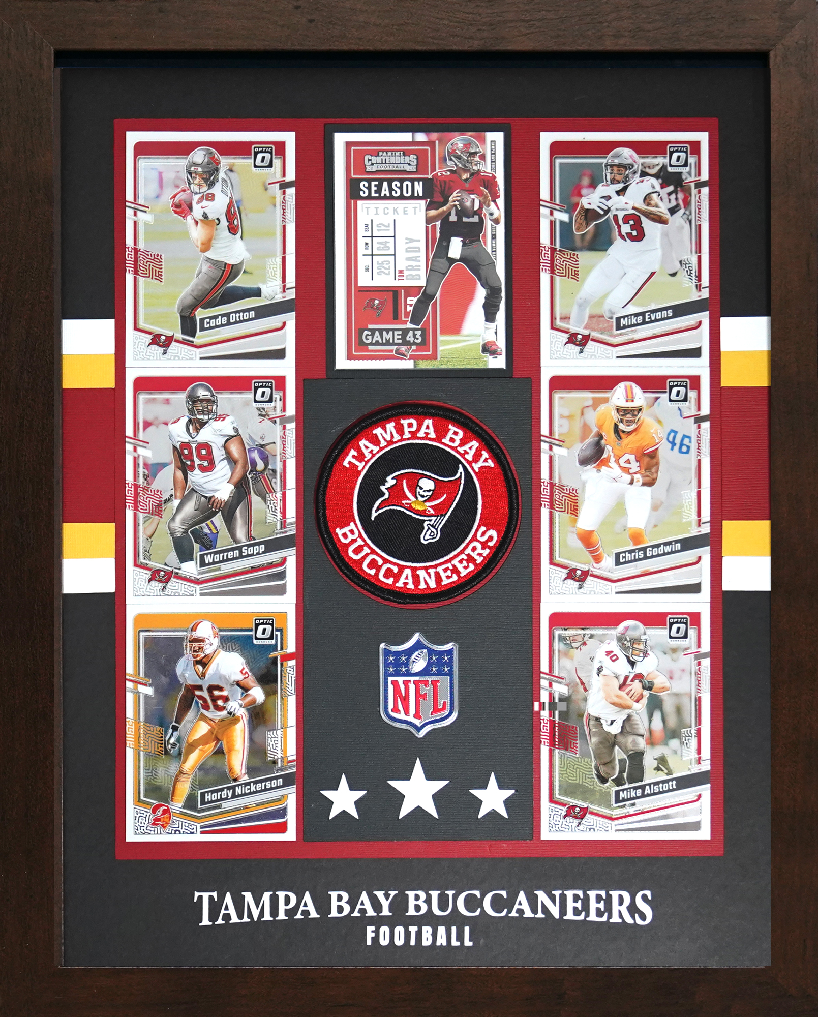 Superstar 7 – 7 Card Frame with Team Patch & League Logo